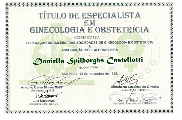 Título de Especialista em Ginecologia Obstetrícia